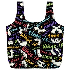 Time Nonlinear Curved Linear Full Print Recycle Bag (xxl)