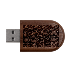 Time Nonlinear Curved Linear Wood Oval Usb Flash Drive by Paksenen