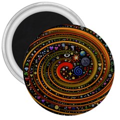 Swirl Vortex Emoji Cyclone Motion Art 3  Magnets by Paksenen