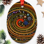 Swirl Vortex Emoji Cyclone Motion Art Ornament (Oval) Front