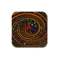 Swirl Vortex Emoji Cyclone Motion Art Rubber Coaster (square) by Paksenen