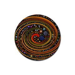 Swirl Vortex Emoji Cyclone Motion Art Rubber Coaster (round) by Paksenen