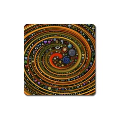 Swirl Vortex Emoji Cyclone Motion Art Square Magnet by Paksenen