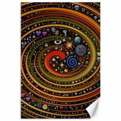 Swirl Vortex Emoji Cyclone Motion Art Canvas 12  X 18  by Paksenen