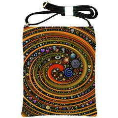 Swirl Vortex Emoji Cyclone Motion Art Shoulder Sling Bag by Paksenen