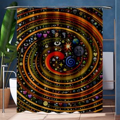 Swirl Vortex Emoji Cyclone Motion Art Shower Curtain 60  X 72  (medium)  by Paksenen