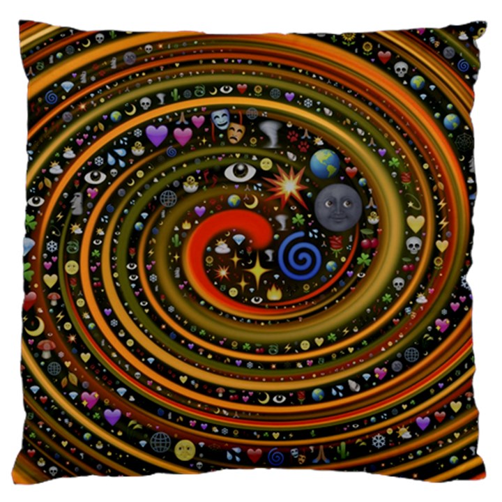 Swirl Vortex Emoji Cyclone Motion Art Large Cushion Case (Two Sides)