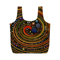 Swirl Vortex Emoji Cyclone Motion Art Full Print Recycle Bag (m) by Paksenen