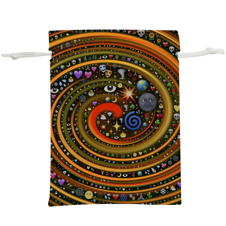 Swirl Vortex Emoji Cyclone Motion Art Lightweight Drawstring Pouch (XL)