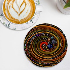 Swirl Vortex Emoji Cyclone Motion Art Uv Print Round Tile Coaster by Paksenen