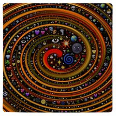 Swirl Vortex Emoji Cyclone Motion Art Uv Print Square Tile Coaster  by Paksenen