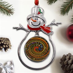 Swirl Vortex Emoji Cyclone Motion Art Metal Snowman Ornament