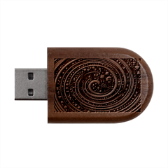 Swirl Vortex Emoji Cyclone Motion Art Wood Oval Usb Flash Drive by Paksenen