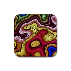 Chaos Unknown Unfamiliar Strange Rubber Coaster (square) by Paksenen