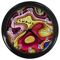 Chaos Unknown Unfamiliar Strange Wall Clock (black) by Paksenen