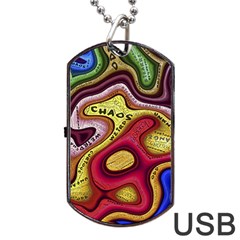 Chaos Unknown Unfamiliar Strange Dog Tag Usb Flash (one Side) by Paksenen