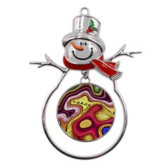 Chaos Unknown Unfamiliar Strange Metal Snowman Ornament by Paksenen