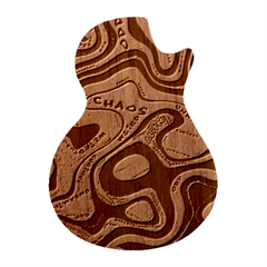 Chaos Unknown Unfamiliar Strange Guitar Shape Wood Guitar Pick Holder Case And Picks Set by Paksenen