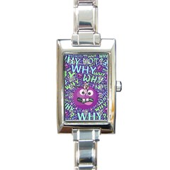 Why Not Question Reason Rectangle Italian Charm Watch by Paksenen