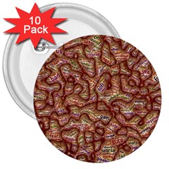 Mind Brain Thought Mental 3  Buttons (10 Pack)  by Paksenen