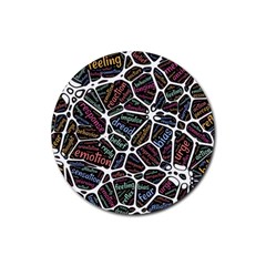 Mental Human Experience Mindset Rubber Round Coaster (4 Pack) by Paksenen