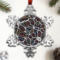 Mental Human Experience Mindset Metal Small Snowflake Ornament by Paksenen