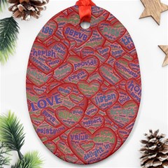 Love Hearts Valentines Connection Ornament (oval)