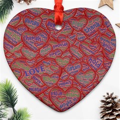 Love Hearts Valentines Connection Ornament (heart)