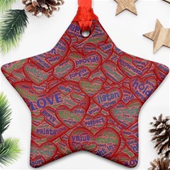 Love Hearts Valentines Connection Ornament (star)