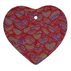 Love Hearts Valentines Connection Heart Ornament (two Sides) by Paksenen