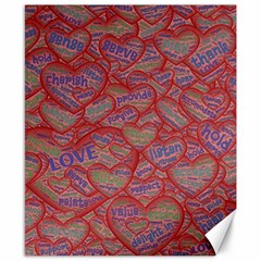 Love Hearts Valentines Connection Canvas 8  X 10  by Paksenen