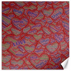 Love Hearts Valentines Connection Canvas 20  X 20  by Paksenen