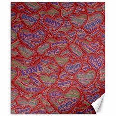 Love Hearts Valentines Connection Canvas 20  X 24  by Paksenen