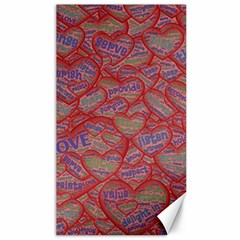 Love Hearts Valentines Connection Canvas 40  X 72  by Paksenen