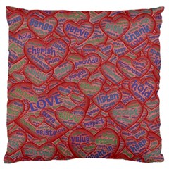 Love Hearts Valentines Connection Large Cushion Case (one Side) by Paksenen