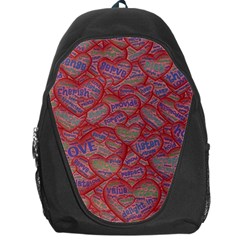 Love Hearts Valentines Connection Backpack Bag by Paksenen