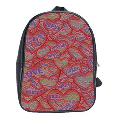 Love Hearts Valentines Connection School Bag (xl) by Paksenen