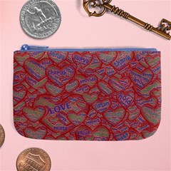 Love Hearts Valentines Connection Large Coin Purse by Paksenen