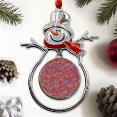 Love Hearts Valentines Connection Metal Snowman Ornament by Paksenen