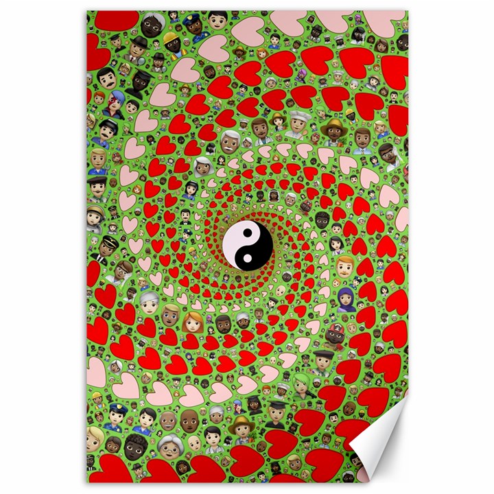 Love Avatars Characters Roles Yin Yang Canvas 12  x 18 