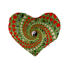 Love Avatars Characters Roles Yin Yang Standard 16  Premium Flano Heart Shape Cushions by Paksenen