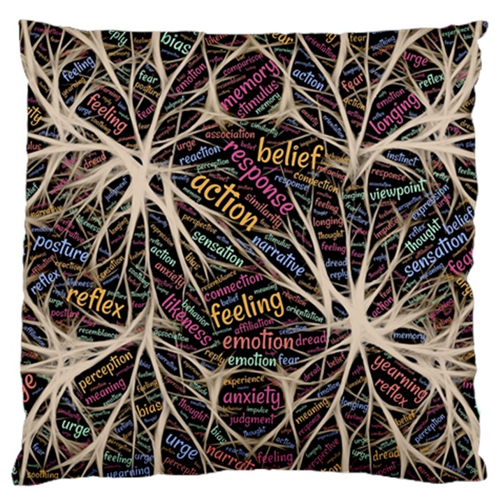 Mental Human Experience Mindset Pattern Large Cushion Case (One Side)