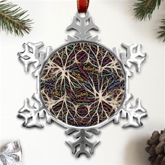 Mental Human Experience Mindset Pattern Metal Small Snowflake Ornament by Paksenen