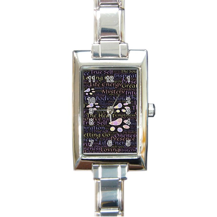 Footprints Path Mystery Unknown Rectangle Italian Charm Watch