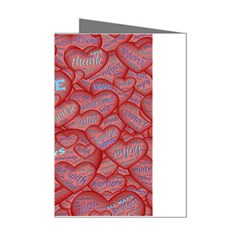 Love Hearts Valentine Red Symbol Mini Greeting Cards (pkg Of 8)