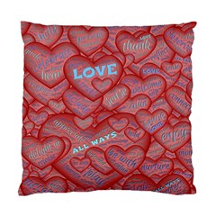 Love Hearts Valentine Red Symbol Standard Cushion Case (two Sides) by Paksenen