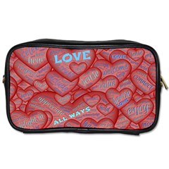 Love Hearts Valentine Red Symbol Toiletries Bag (one Side) by Paksenen