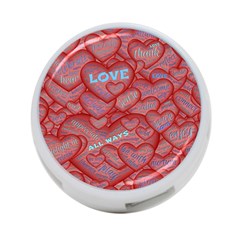 Love Hearts Valentine Red Symbol 4-port Usb Hub (two Sides) by Paksenen