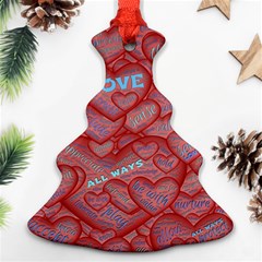 Love Hearts Valentine Red Symbol Ornament (christmas Tree) 