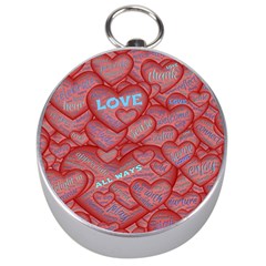 Love Hearts Valentine Red Symbol Silver Compasses by Paksenen